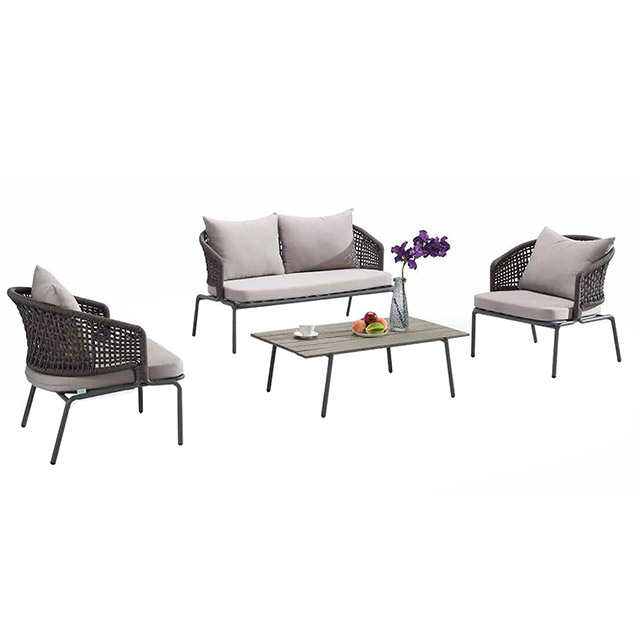 Birdies New Model Wholesale Aluminium Rope Outdoor Furniture Garden Sofa Set