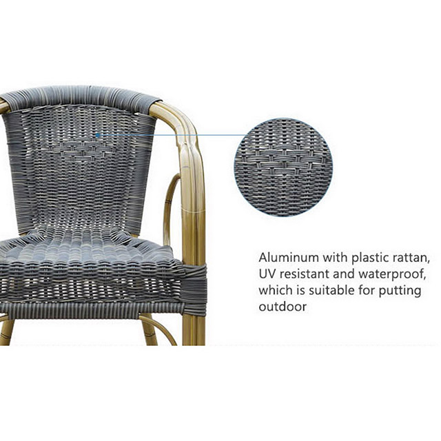 Outdoor Round Aluminium Metal Plastic Rattan Wicker Garden Chair