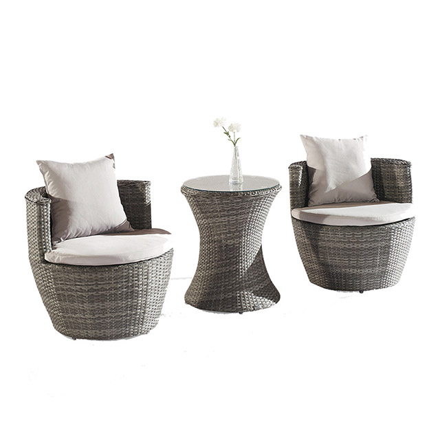 Hotel Rattan Woven Table With Tempered Glass Top Home General Use Garden Outdoor Chair Furniture