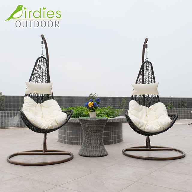 Birdies Factory Off Egg Design Portable Indoor Rattan Patio Swing Chair