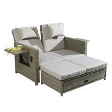 Birdies Factory Hot Selling Dimensions Double Outdoor Plastic Rattan Beach Sun Lounger