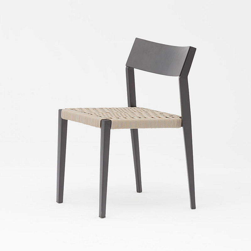 Hot New Modern Rope Art Design Elastic Soft Back Cushion Aluminum Garden Terrace Beach Outdoor Rope Chair