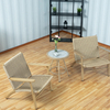 Leisurely Home Balcony Outdoor Cafe Library Leisurely Tables And Chairs Warm Color Woven Rattan Furniture