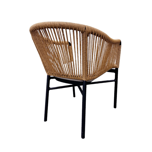 Newly designed elastic flexible rope braided aluminum frame garden rope outdoor chair