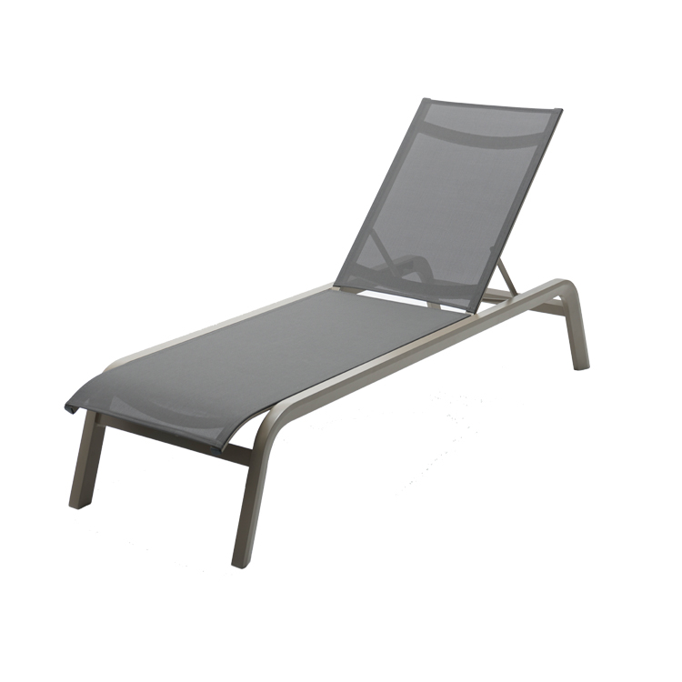 Outdoor garden Sunshine beach Hotel swimming pool Aluminum Chaise Lounger chair with Mesh Seat