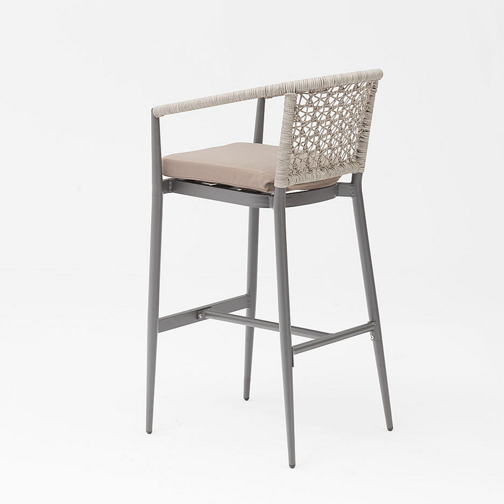 Popular New Technology Design Modern Rattan Aluminum Frame Terrace Family Party Armrest Leisure Outdoor Bar Chair