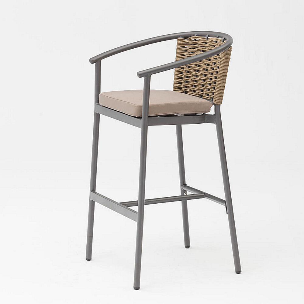 New High-quality Hot-selling Durable Sunscreen Waterproof Modern Rope Woven Terrace Garden Bar Outdoor Rope Bar Chair