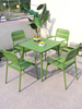New Design Modern Brand Bistro Dining Outdoor Garden Restaurant Patio Metal Aluminum Stackable Chairs Table Set Furniture