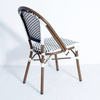 New Design Modern Brand Metal French Garden Patio Outdoor Bistro Dining Aluminum Bamboo Rattan Wicker Chairs Sets