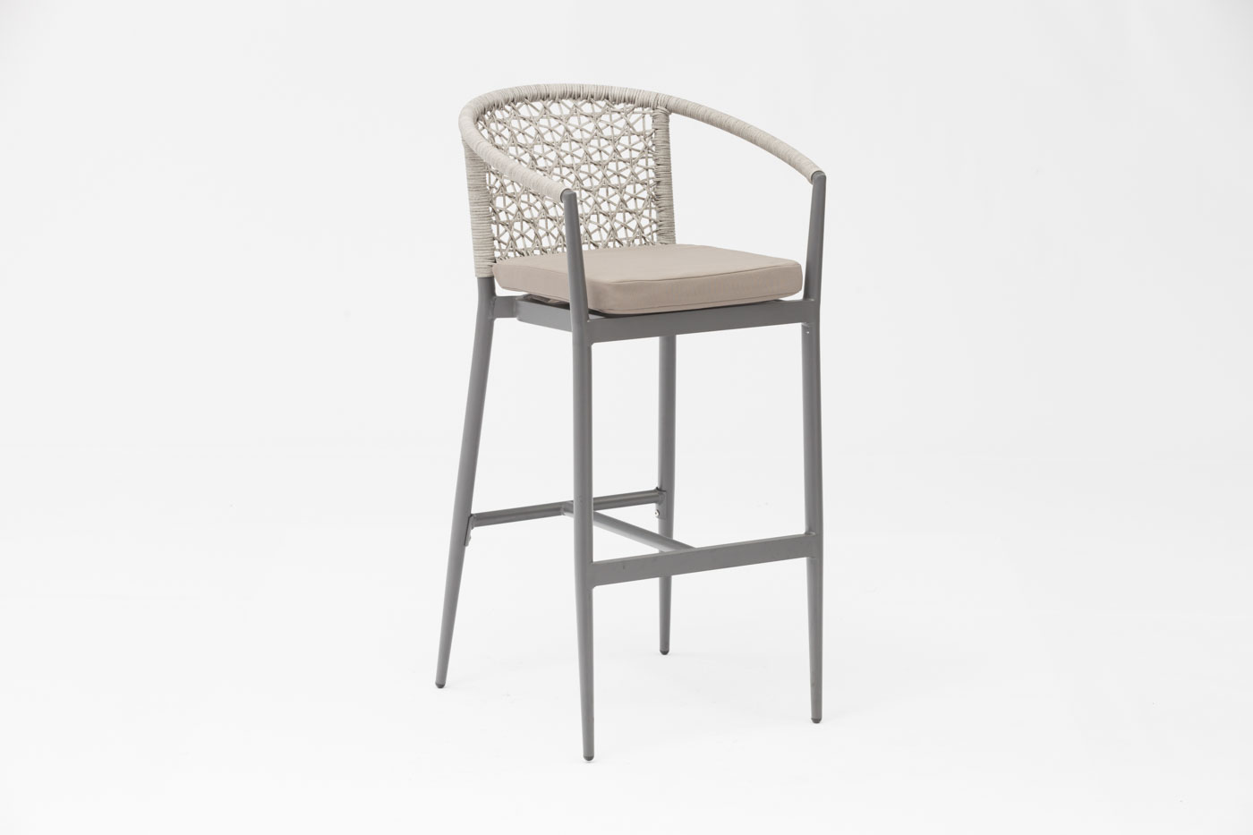 Popular New Technology Design Modern Rattan Aluminum Frame Terrace Family Party Armrest Leisure Outdoor Bar Chair