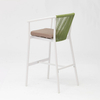 Modern New Hot Sale Rope Art Design Elastic Soft Back Cushion Aluminum Terrace Party Pub Outdoor Rope Bar Chair