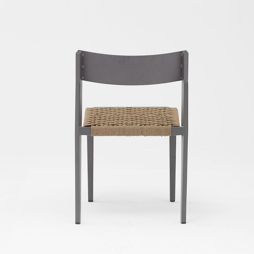 Hot New Modern Rope Art Design Elastic Soft Back Cushion Aluminum Garden Terrace Beach Outdoor Rope Chair