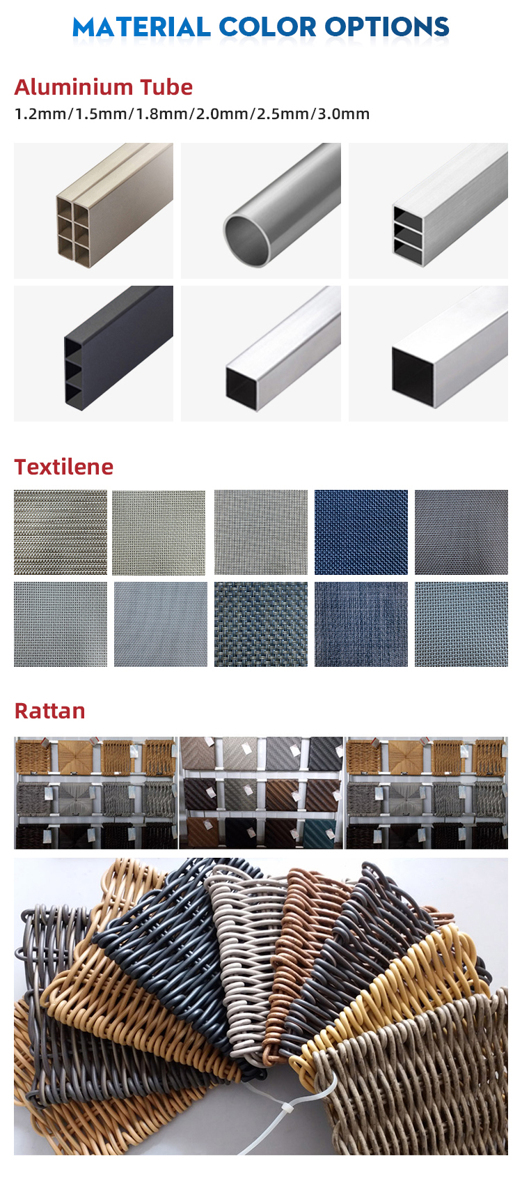 MATERIAL COLOR OPTIONS