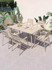 New Design Modern Brand Bistro Dining Outdoor Garden Restaurant Patio Metal Aluminum Stackable Chairs Table Set Furniture