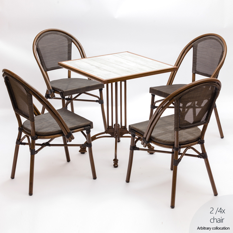 Aluminum Cafe Patio Metal Outdoor Table Chair Furniture Set