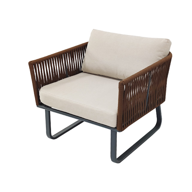 Outdoor Rattan Woven Leisure Waterproof Sunscreen Sofa Courtyard Outdoor Garden Anti-corrosion Solid Wood Tea Table Furniture Combinatio