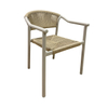 Patio Furniture Set 3 Piece, Hand Woven Rope Outdoor Chairs and Coffee Table, Sturdy Aluminum Frame All-Weather Bistro Set for Yard Deck Lawn