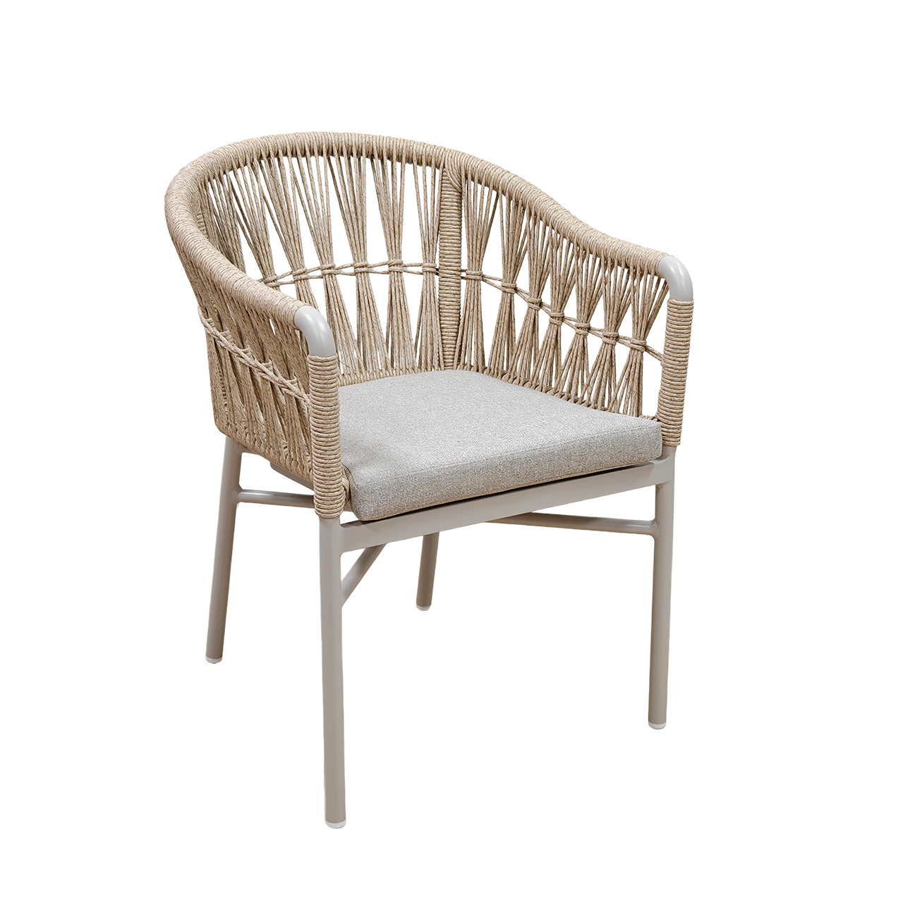 Outdoor Tables and Chairs for Homestays & Outdoor Café Terraces | Aluminum Alloy Rope-Woven Furniture