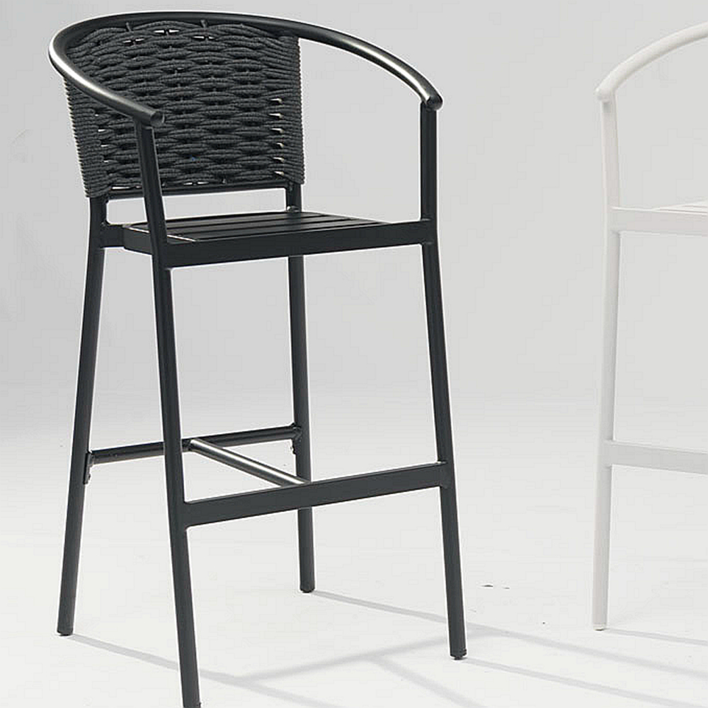 New High-quality Hot-selling Durable Sunscreen Waterproof Modern Rope Woven Terrace Garden Bar Outdoor Rope Bar Chair