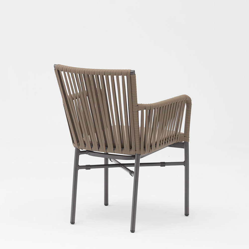 Modern New Technology Design Elastic Soft Rope Braided Aluminum Frame Terrace Garden Outdoor Rope Chair