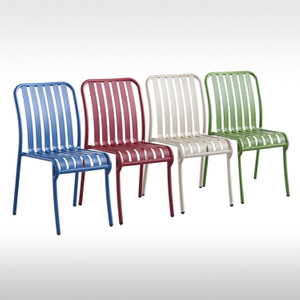 Color Design Home Dining Outdoor Cafe Bistro Bar Restaurant Patio Garden furniture Without Armrests Aluminum Metal Chair