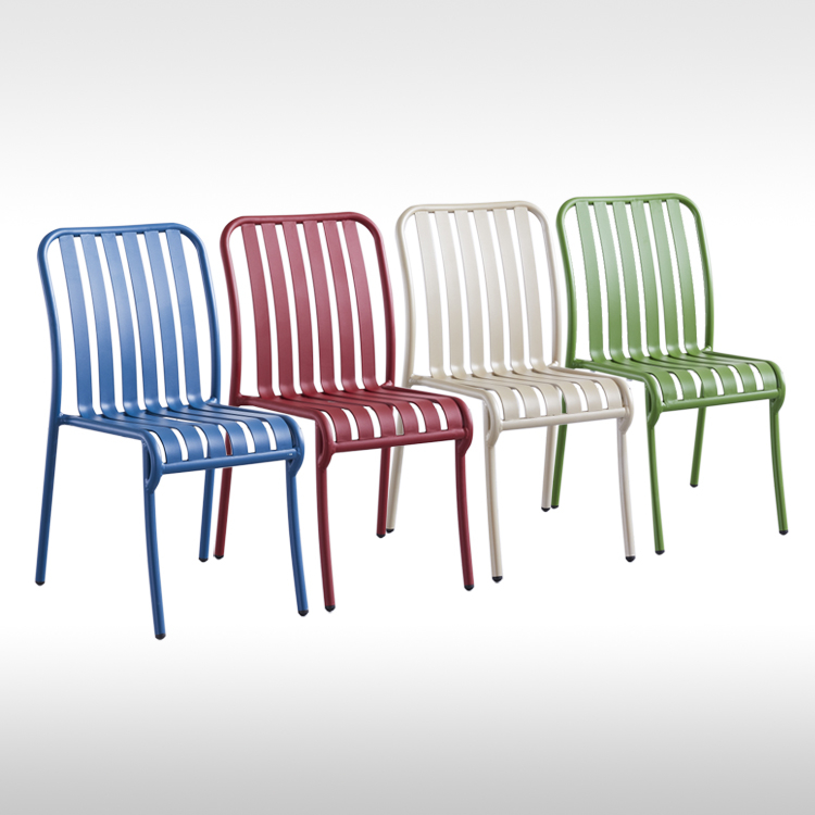 Color Design Home Dining Outdoor Cafe Bistro Bar Restaurant Patio Garden furniture Without Armrests Aluminum Metal Chair