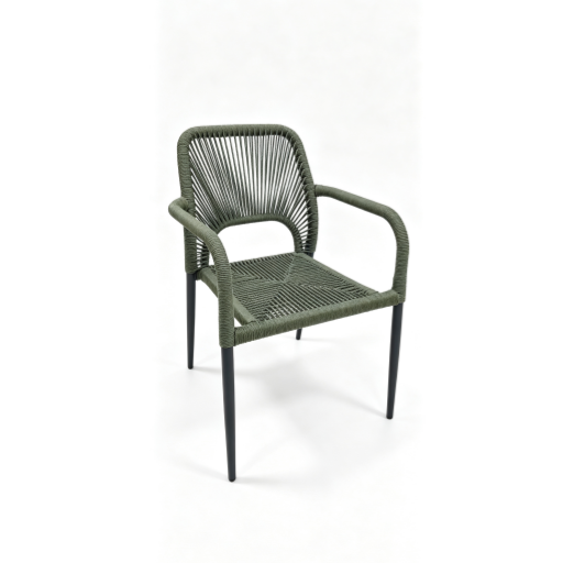 Breathable Outdoor Armchair – Waterproof Woven Rope + Sturdy Aluminum Frame for Patio & Commercial Dining