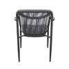 Outdoor Chair Courtyard Outdoor Garden Lounge Chair Single Aluminum Alloy Rattan Woven Back Dining Chair
