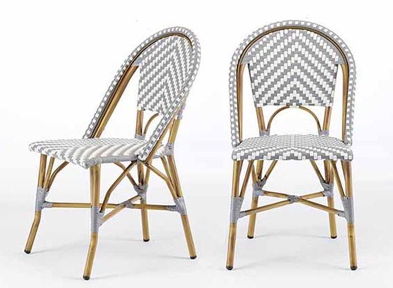 Bistro Vintage Aluminium Outdoor Furniture Flower Dining Garden Rattan Chair