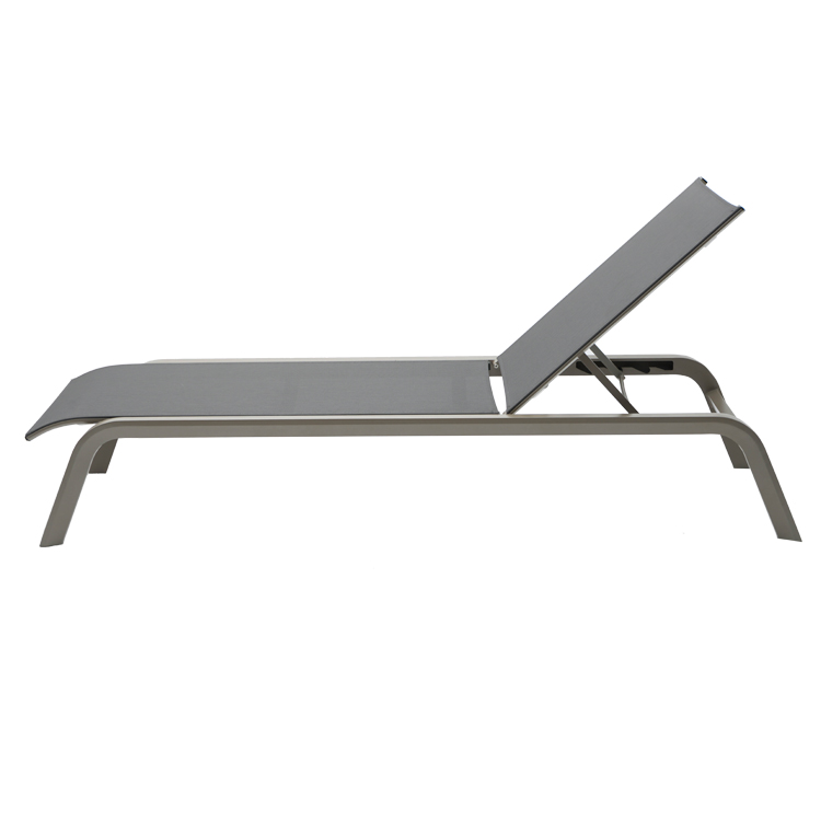 Outdoor garden Sunshine beach Hotel swimming pool Aluminum Chaise Lounger chair with Mesh Seat