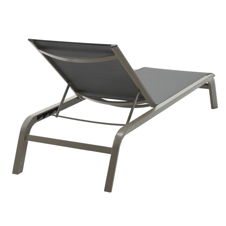 Outdoor garden Sunshine beach Hotel swimming pool Aluminum Chaise Lounger chair with Mesh Seat