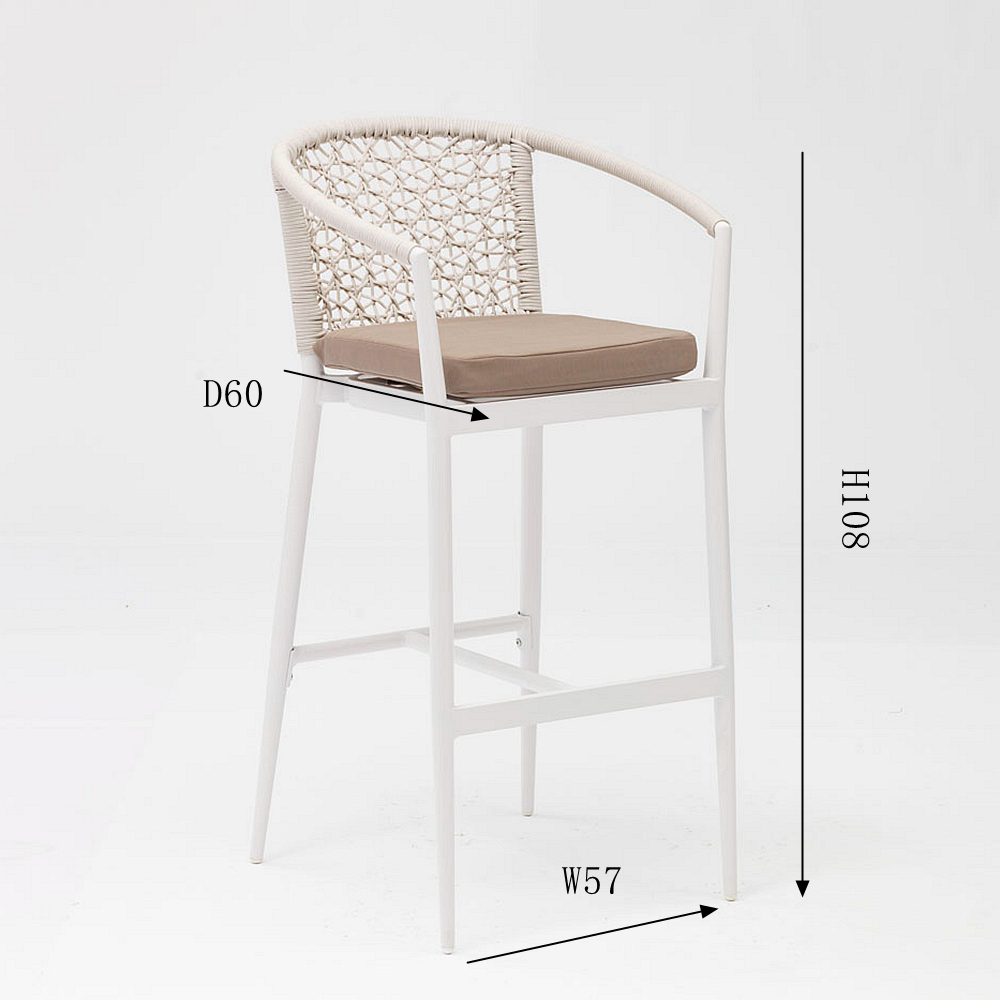 Popular New Technology Design Modern Rattan Aluminum Frame Terrace Family Party Armrest Leisure Outdoor Bar Chair