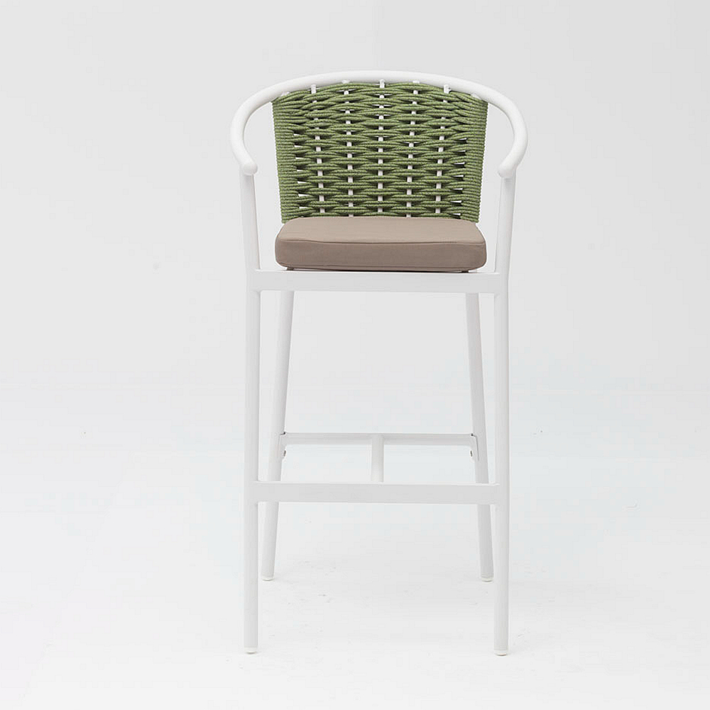 New High-quality Hot-selling Durable Sunscreen Waterproof Modern Rope Woven Terrace Garden Bar Outdoor Rope Bar Chair