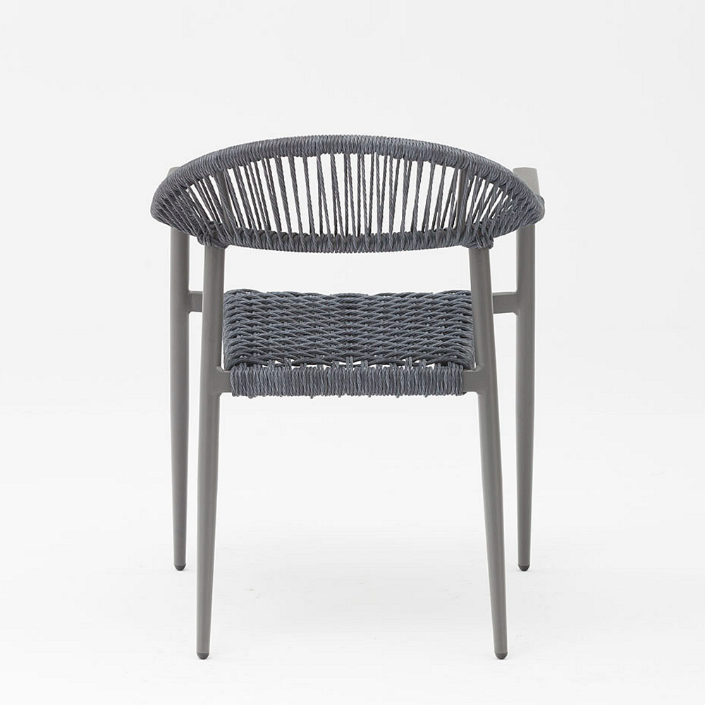 Modern New Design Durable Elastic Soft Rope Braided Aluminum Frame Terrace Garden Outdoor Rope Chair