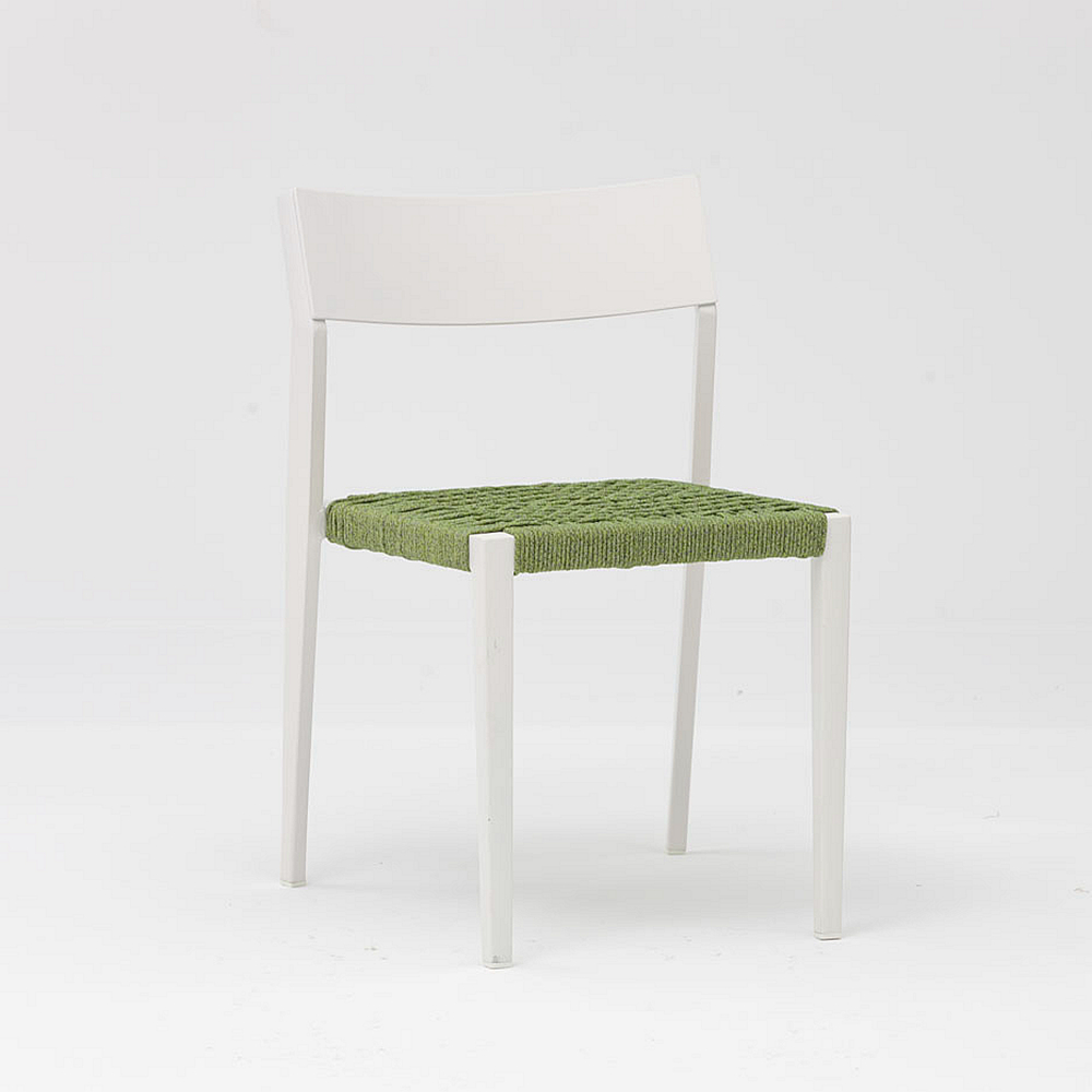 Hot New Modern Rope Art Design Elastic Soft Back Cushion Aluminum Garden Terrace Beach Outdoor Rope Chair