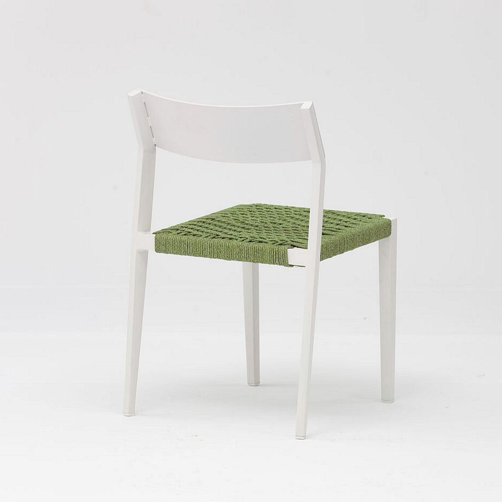 Hot New Modern Rope Art Design Elastic Soft Back Cushion Aluminum Garden Terrace Beach Outdoor Rope Chair