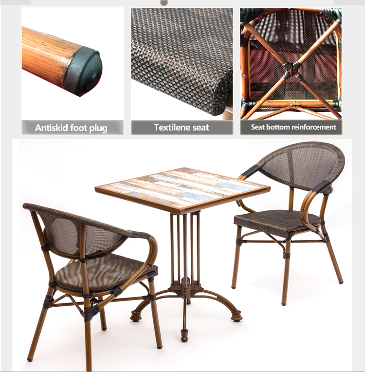 Modern Aluminum Outdoor Garden Chair And Table Ceramic Set Furniture