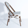 New Design Modern Brand Metal French Garden Patio Outdoor Bistro Dining Aluminum Bamboo Rattan Wicker Chairs Sets