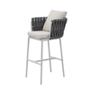 Casual Rattan Backrest Bar Chair Aluminum Alloy Outdoor High Chair Nordic Rattan Art Chair Bar Chair