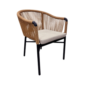 Newly designed elastic flexible rope braided aluminum frame garden rope outdoor chair