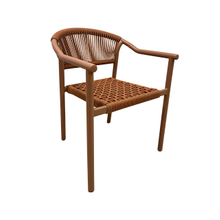 Outdoor Patio Rope Woven Dining Set, Lightweight Aluminum Frame Table and Chairs, All Weather Resistant Garden Backyard Furniture
