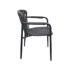 Outdoor Chair Courtyard Outdoor Garden Lounge Chair Single Aluminum Alloy Rattan Woven Back Dining Chair