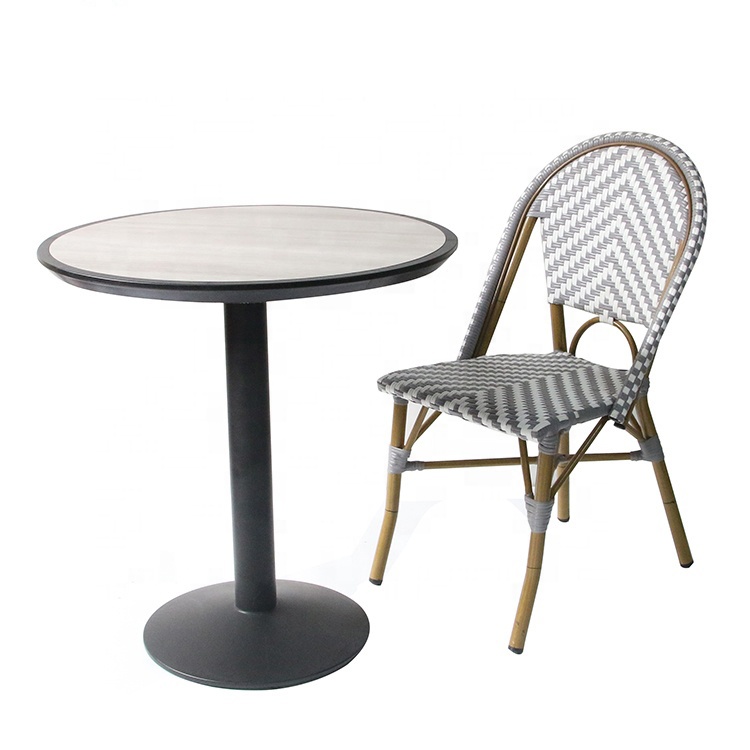 Wholesale Discount Outdoor Balcony French Cafe Bistro Rattan Aluminum Wicker Chairs rattan / wicker chairs