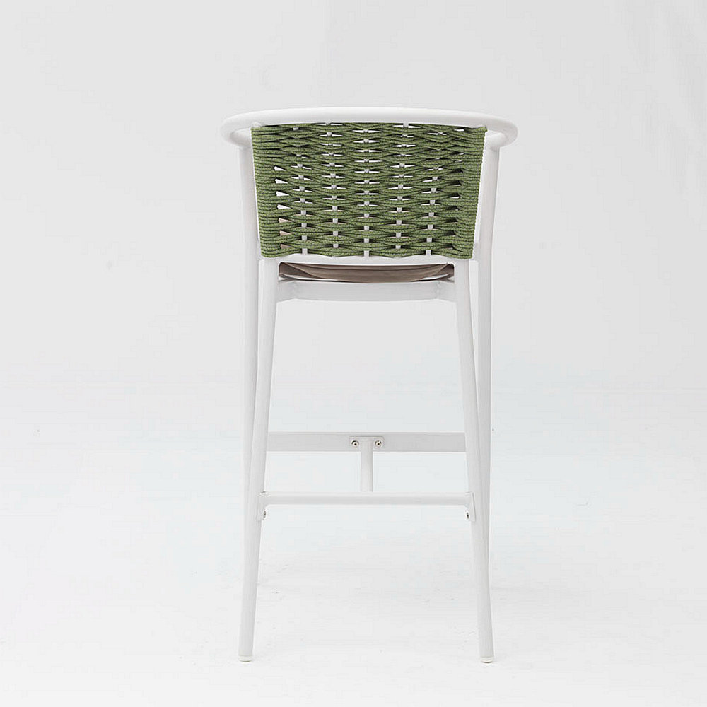 New High-quality Hot-selling Durable Sunscreen Waterproof Modern Rope Woven Terrace Garden Bar Outdoor Rope Bar Chair