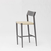 New Hot Sale Rope Art Design Modern Elastic Soft Back Cushion Aluminum Garden Terrace Pub Outdoor Bar Chair