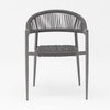 New Design Durable Elastic Soft Rope Braided Aluminum Frame Modern Garden Terrace Rope Outdoor Chair