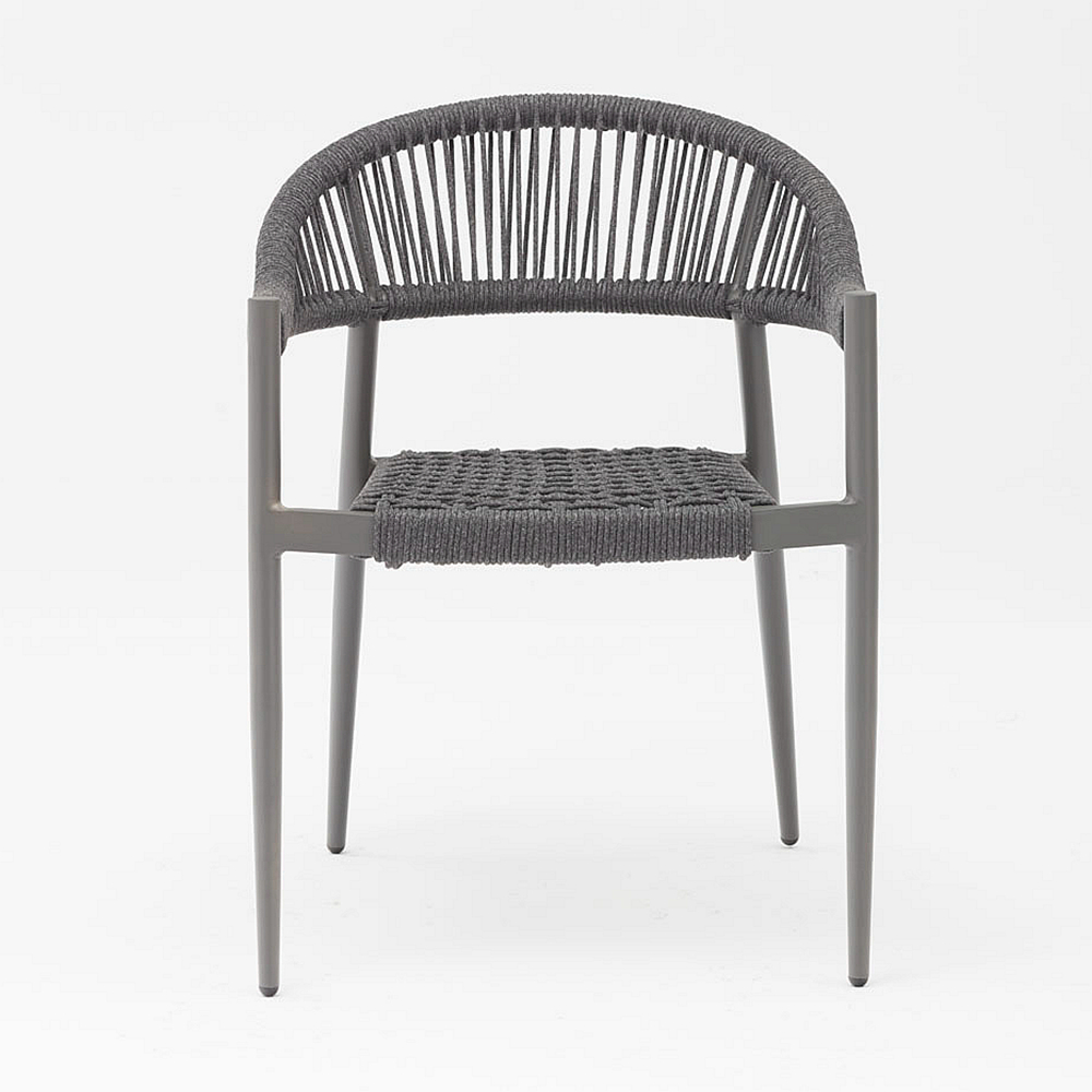 New Design Durable Elastic Soft Rope Braided Aluminum Frame Modern Garden Terrace Rope Outdoor Chair