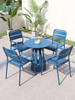 New Design Modern Brand Bistro Dining Outdoor Garden Restaurant Patio Metal Aluminum Stackable Chairs Table Set Furniture