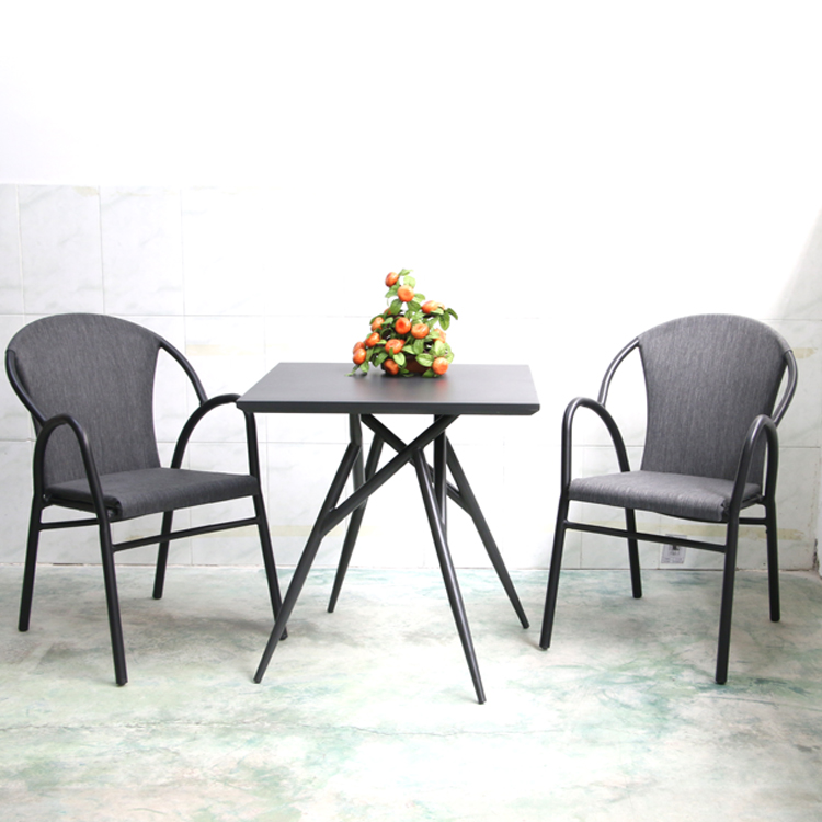 Modern Relaxing Aluminum Metal Outdoor Bistro Arm Chair