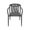 Outdoor Chair Courtyard Outdoor Garden Lounge Chair Single Aluminum Alloy Rattan Woven Back Dining Chair